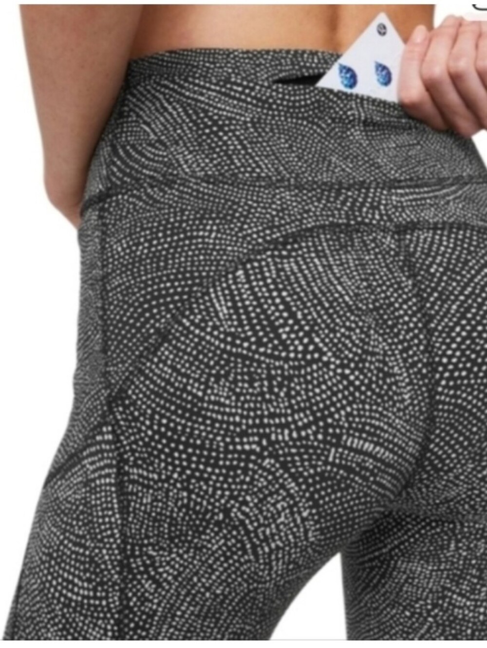Lululemon athletica Final LapCrop 23" Black and White Patterned Women's Leggings - Picture 4 of 11